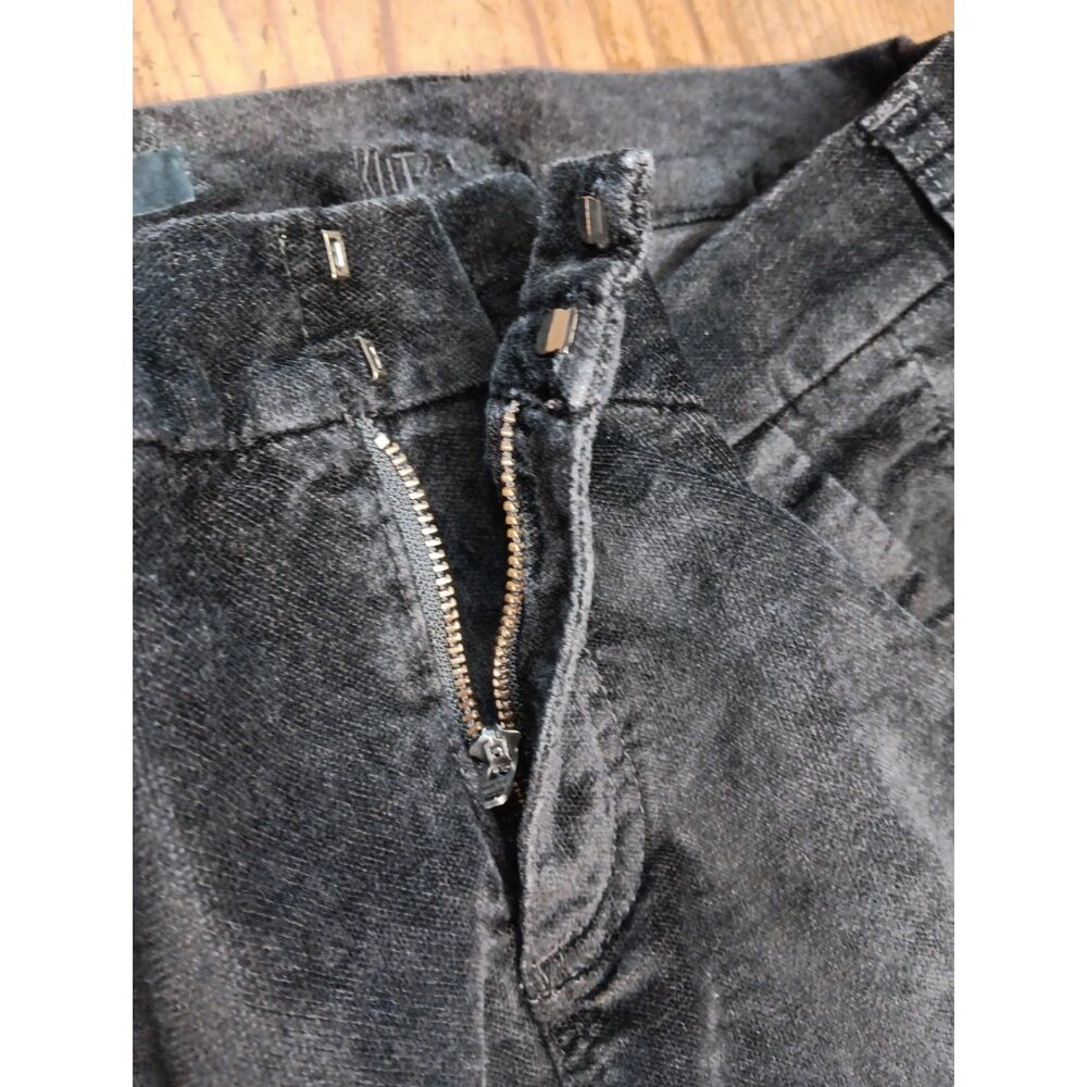 Kut from the Kloth Diana Skinny Velvet Pants Womens 10 Black Straight Stretch - Picture 4 of 7